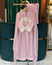 Chanderi  pleated designer kurthi  Dupatta scalp finishing  Bottom satin