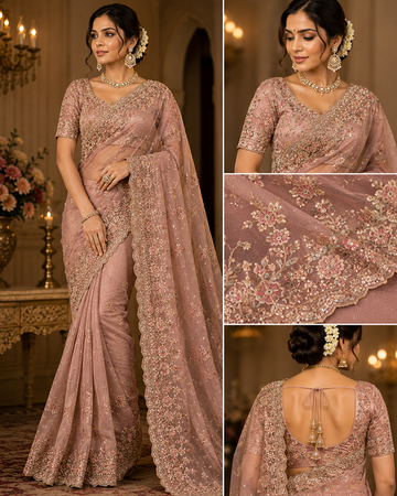 Hand Embroidered Designer Saree