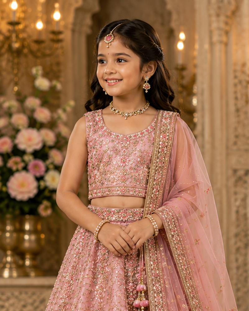Premium Girls Embroidered Lehenga Set